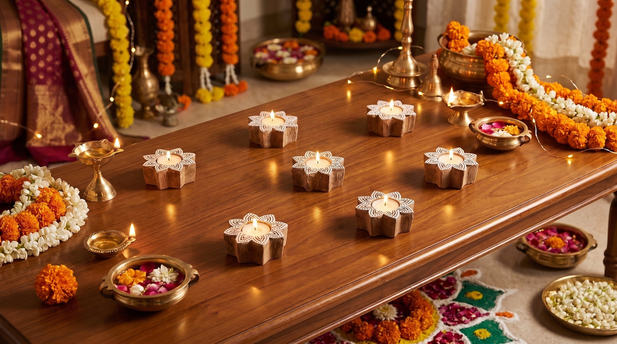 Jaipur TeaLight Holder-Wooden