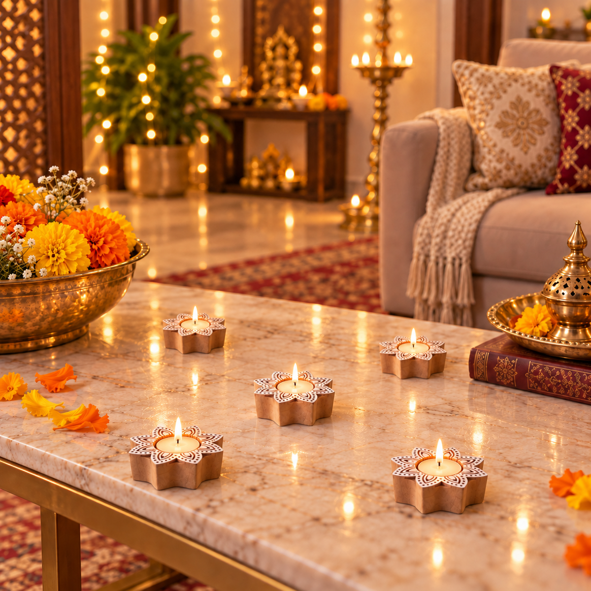 Jaipur TeaLight Holder-Wooden
