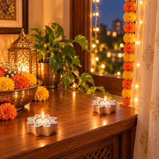 Jaipur TeaLight Holder-Wooden