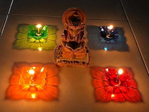 3D Reflective Shadow Diya Set | Traditional | Pack of 6/12