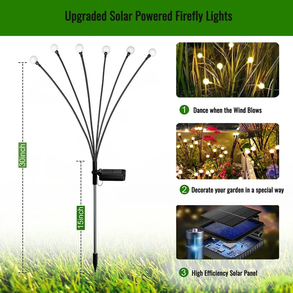 Solar Firefly Garden Lights | 8 Led per Pack