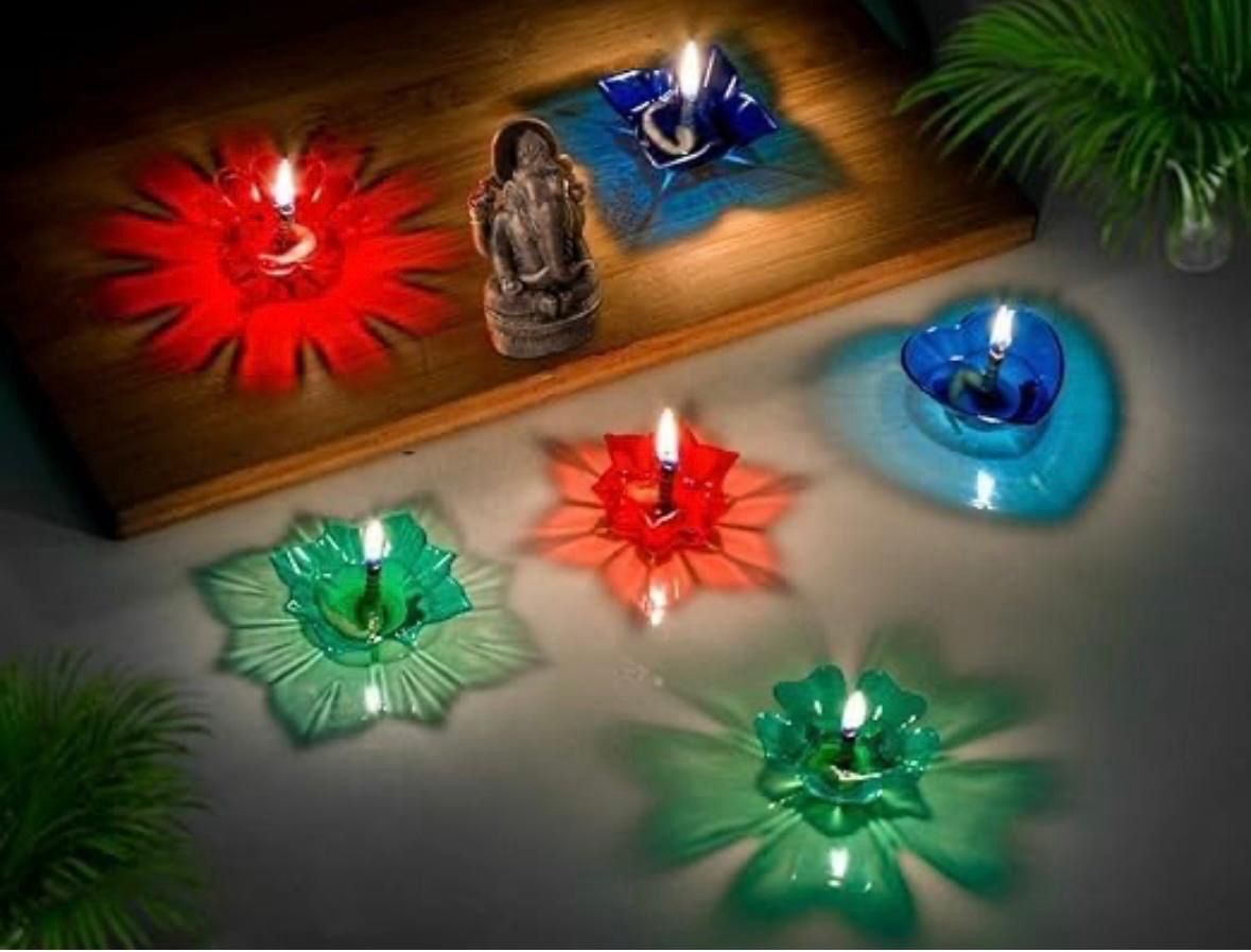 3D Reflective Shadow Diya Set | Traditional | Pack of 6/12