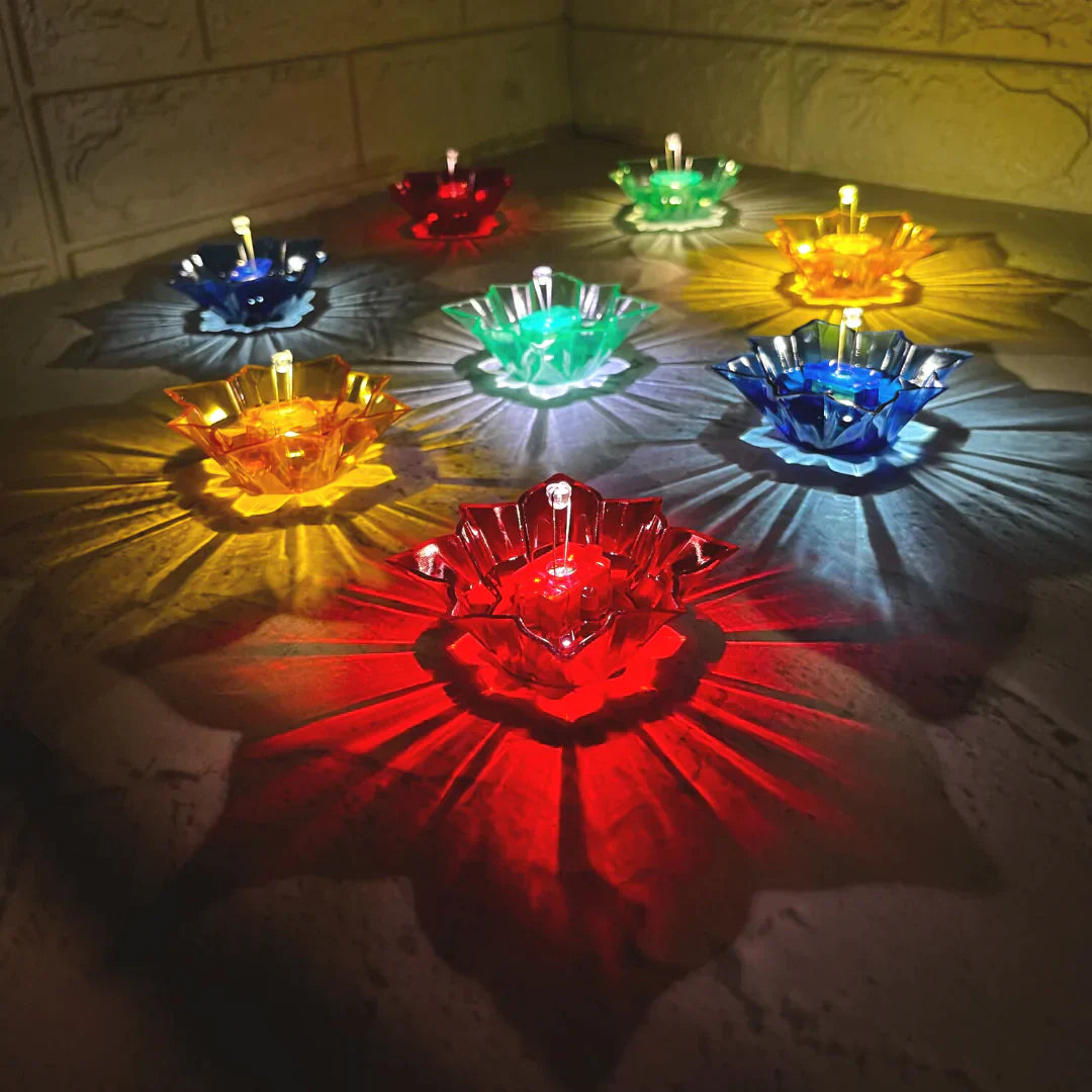 3D Water Sensor Colored Diyas | LED